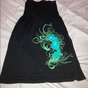 Black cover up with seahorse